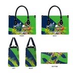 Canberra Raiders Leather Bag Golden Wattle Floral Polynesian - Australian Flower - Rugby Mascot
