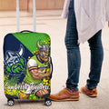 Canberra Raiders Luggage Cover Golden Wattle Floral Polynesian - Australian Flower - Rugby Mascot