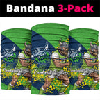 Canberra Raiders Neck Gaiter Golden Wattle Floral Polynesian - Australian Flower - Rugby Mascot