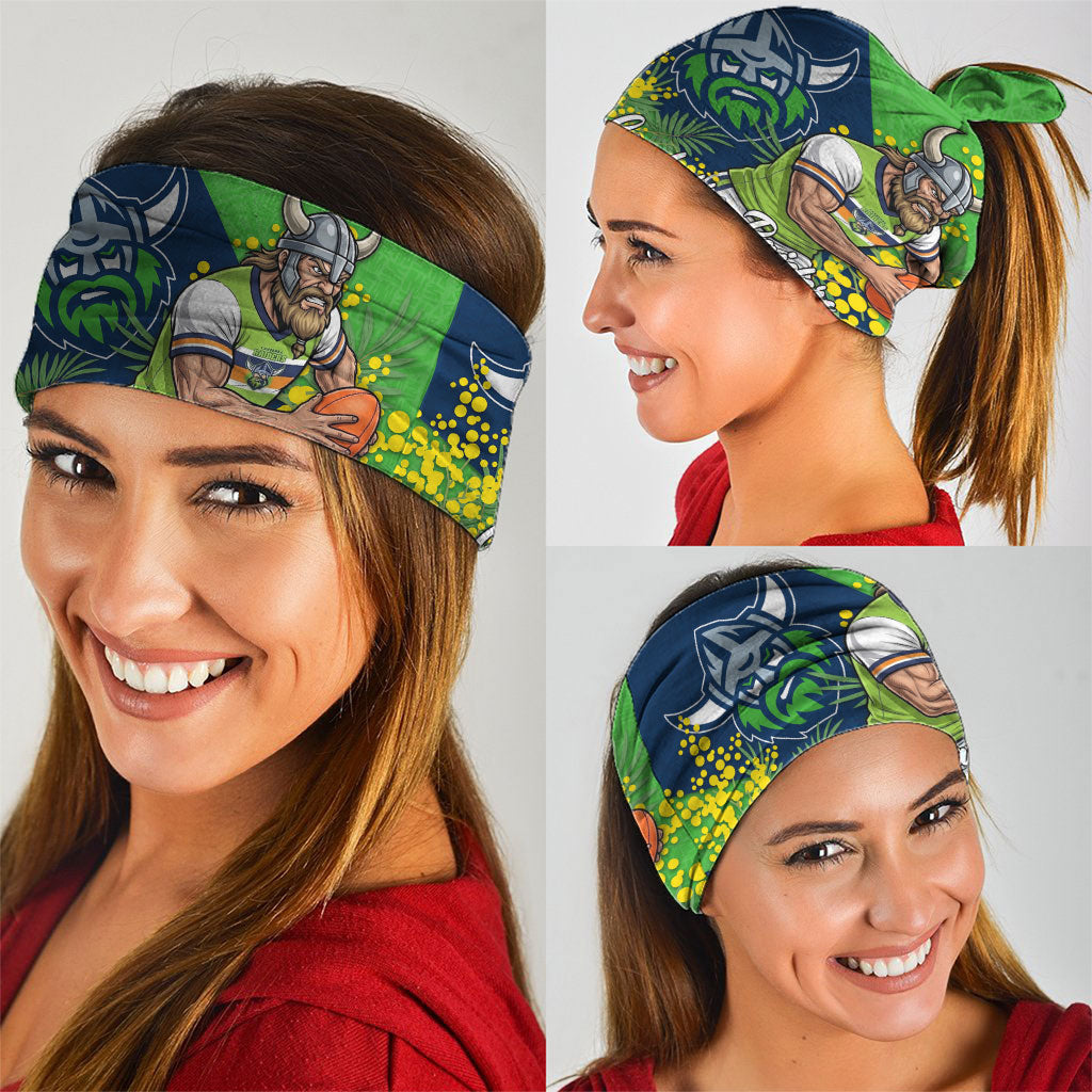 Canberra Raiders Neck Gaiter Golden Wattle Floral Polynesian - Australian Flower - Rugby Mascot