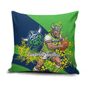 Canberra Raiders Pillow Cover Golden Wattle Floral Polynesian - Australian Flower - Rugby Mascot