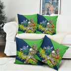 Canberra Raiders Pillow Cover Golden Wattle Floral Polynesian - Australian Flower - Rugby Mascot