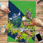 Canberra Raiders Puzzle Golden Wattle Floral Polynesian - Australian Flower - Rugby Mascot