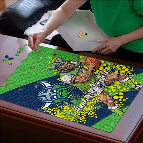 Canberra Raiders Puzzle Golden Wattle Floral Polynesian - Australian Flower - Rugby Mascot