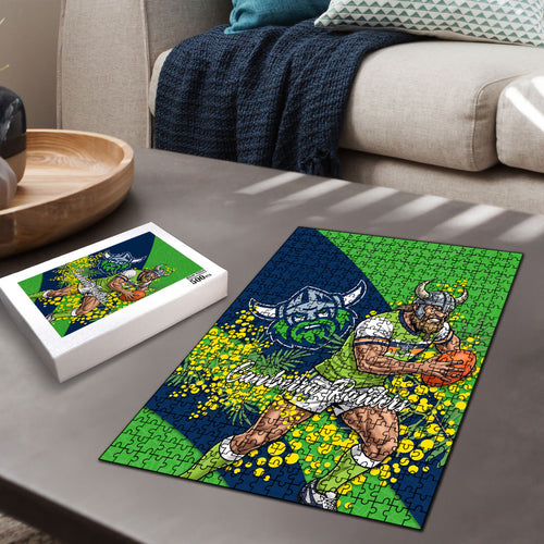 Canberra Raiders Puzzle Golden Wattle Floral Polynesian - Australian Flower - Rugby Mascot