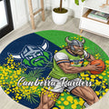 Canberra Raiders Round Carpet Golden Wattle Floral Polynesian - Australian Flower - Rugby Mascot
