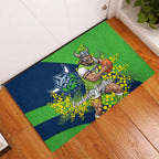 Canberra Raiders Rubber Doormat Golden Wattle Floral Polynesian - Australian Flower - Rugby Mascot