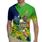 Canberra Raiders Rugby Jersey Golden Wattle Floral Polynesian - Australian Flower - Rugby Mascot