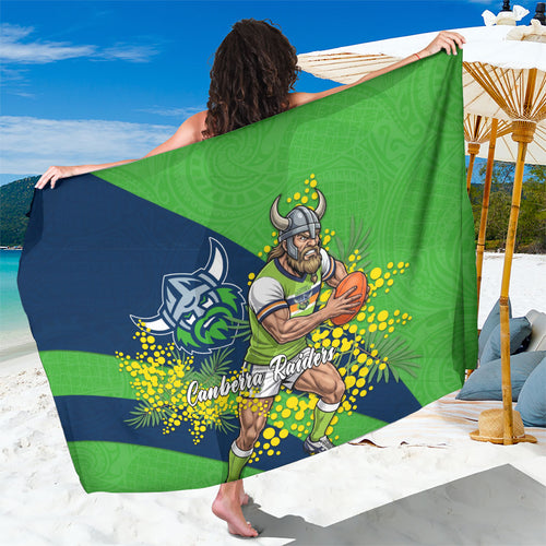 Canberra Raiders Sarong Golden Wattle Floral Polynesian - Australian Flower - Rugby Mascot