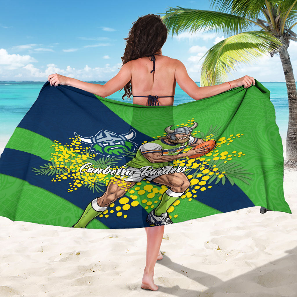 Canberra Raiders Sarong Golden Wattle Floral Polynesian - Australian Flower - Rugby Mascot