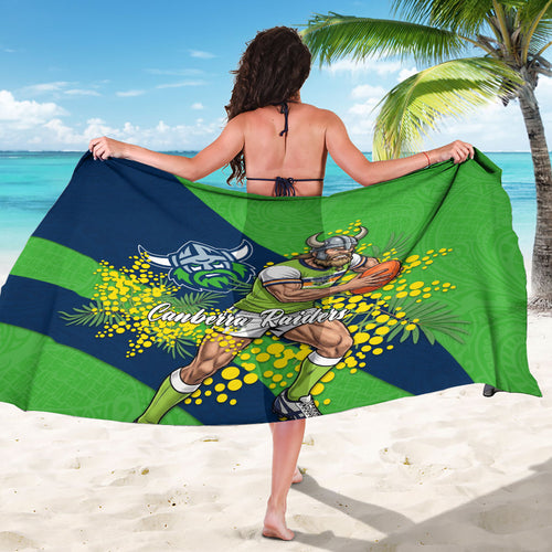 Canberra Raiders Sarong Golden Wattle Floral Polynesian - Australian Flower - Rugby Mascot