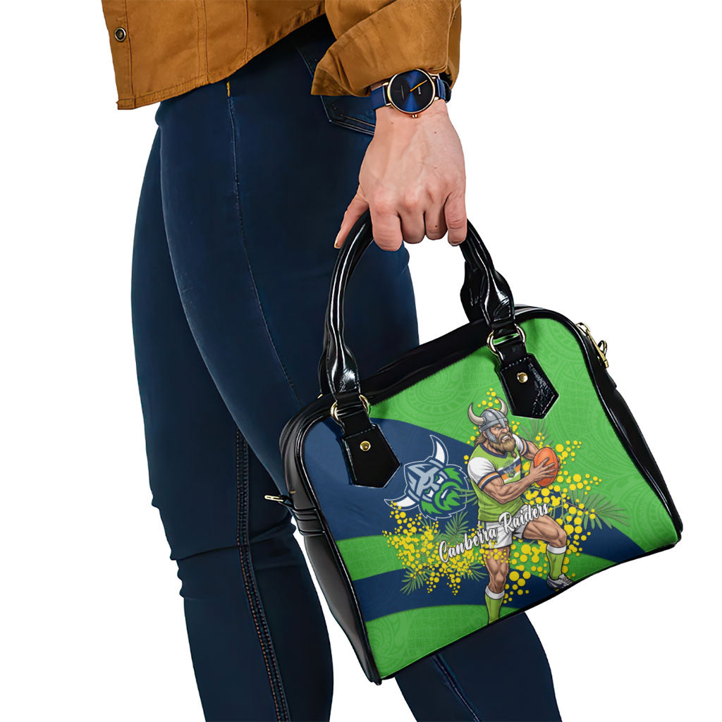 Canberra Raiders Shoulder Handbag Golden Wattle Floral Polynesian - Australian Flower - Rugby Mascot