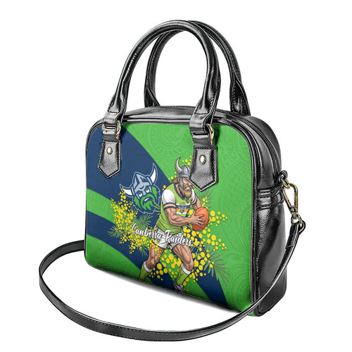 Canberra Raiders Shoulder Handbag Golden Wattle Floral Polynesian - Australian Flower - Rugby Mascot