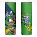 Canberra Raiders Skinny Tumbler Golden Wattle Floral Polynesian - Australian Flower - Rugby Mascot