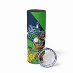 Canberra Raiders Skinny Tumbler Golden Wattle Floral Polynesian - Australian Flower - Rugby Mascot