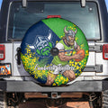 Canberra Raiders Spare Tire Cover Golden Wattle Floral Polynesian - Australian Flower - Rugby Mascot