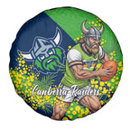 Canberra Raiders Spare Tire Cover Golden Wattle Floral Polynesian - Australian Flower - Rugby Mascot