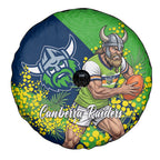 Canberra Raiders Spare Tire Cover Golden Wattle Floral Polynesian - Australian Flower - Rugby Mascot