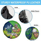 Canberra Raiders Spare Tire Cover Golden Wattle Floral Polynesian - Australian Flower - Rugby Mascot