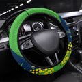 Canberra Raiders Steering Wheel Cover Golden Wattle Floral Polynesian - Australian Flower - Rugby Mascot