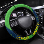 Canberra Raiders Steering Wheel Cover Golden Wattle Floral Polynesian - Australian Flower - Rugby Mascot