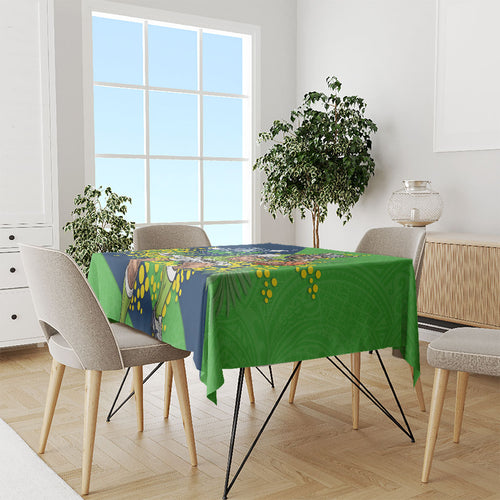 Canberra Raiders Tablecloth Golden Wattle Floral Polynesian - Australian Flower - Rugby Mascot