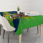 Canberra Raiders Tablecloth Golden Wattle Floral Polynesian - Australian Flower - Rugby Mascot