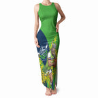 Canberra Raiders Tank Maxi Dress Golden Wattle Floral Polynesian - Australian Flower - Rugby Mascot