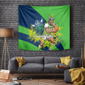 Canberra Raiders Tapestry Golden Wattle Floral Polynesian - Australian Flower - Rugby Mascot
