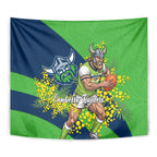 Canberra Raiders Tapestry Golden Wattle Floral Polynesian - Australian Flower - Rugby Mascot