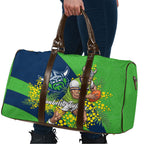Canberra Raiders Travel Bag Golden Wattle Floral Polynesian - Australian Flower - Rugby Mascot