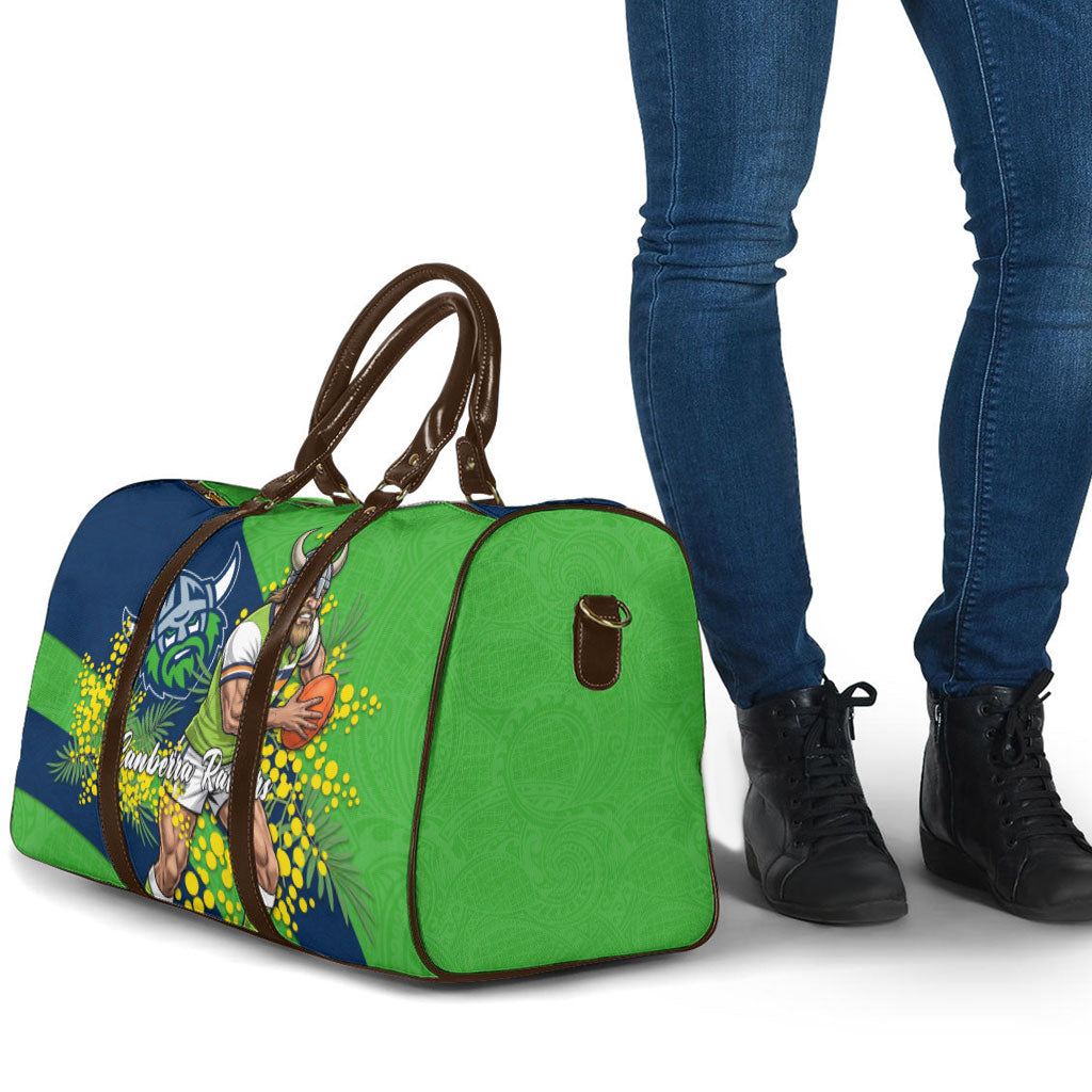 Canberra Raiders Travel Bag Golden Wattle Floral Polynesian - Australian Flower - Rugby Mascot