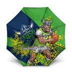 Canberra Raiders Umbrella Golden Wattle Floral Polynesian - Australian Flower - Rugby Mascot