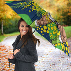 Canberra Raiders Umbrella Golden Wattle Floral Polynesian - Australian Flower - Rugby Mascot