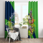 Canberra Raiders Window Curtain Golden Wattle Floral Polynesian - Australian Flower - Rugby Mascot