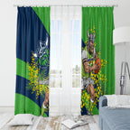 Canberra Raiders Window Curtain Golden Wattle Floral Polynesian - Australian Flower - Rugby Mascot