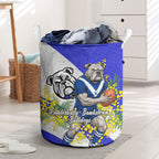Canterbury Bankstown Bulldogs Laundry Basket Golden Wattle Floral Polynesian - Australian Flower - Rugby Mascot