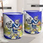 Canterbury Bankstown Bulldogs Laundry Basket Golden Wattle Floral Polynesian - Australian Flower - Rugby Mascot