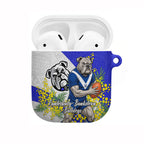 Canterbury Bankstown Bulldogs AirPods Case Golden Wattle Floral Polynesian - Australian Flower - Rugby Mascot
