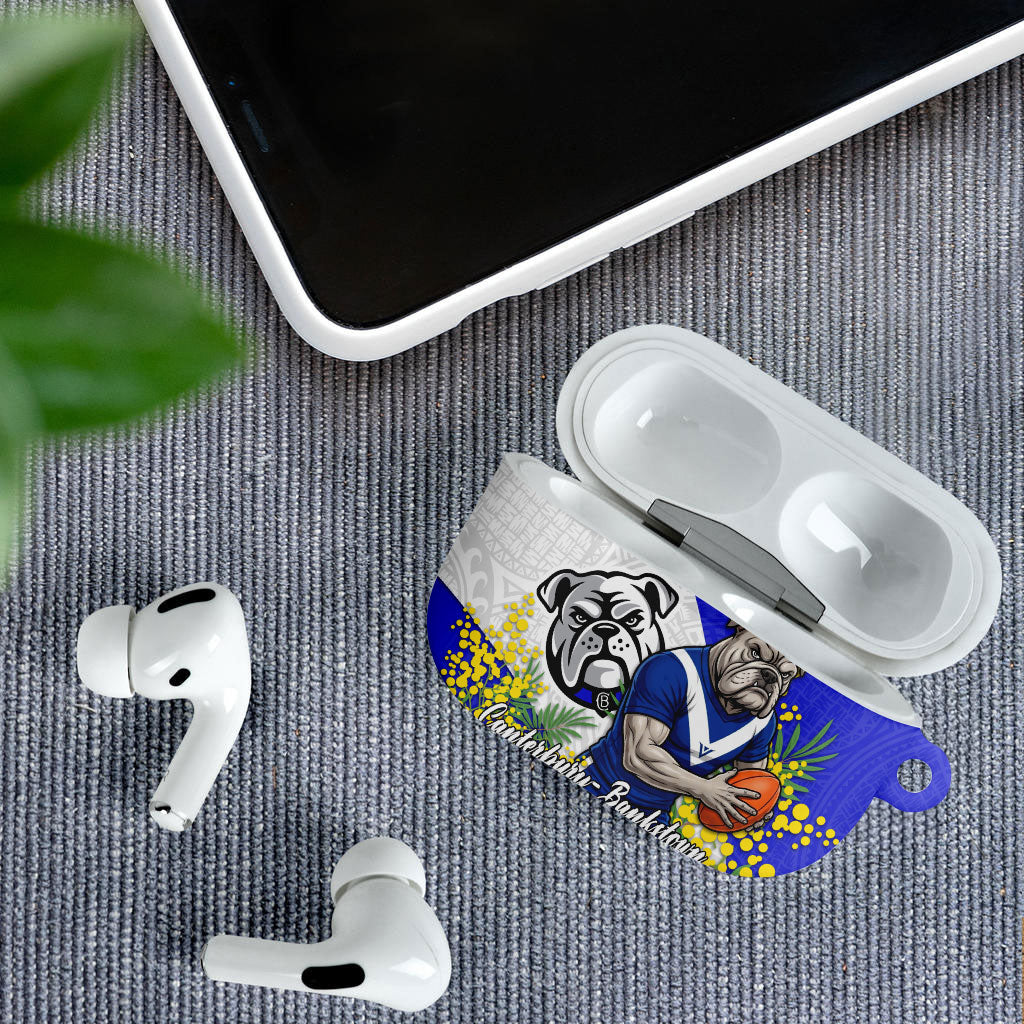 Canterbury Bankstown Bulldogs AirPods Case Golden Wattle Floral Polynesian - Australian Flower - Rugby Mascot