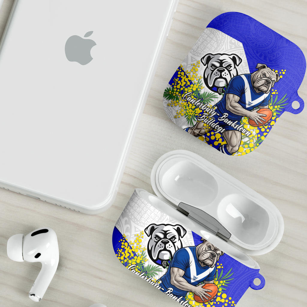 Canterbury Bankstown Bulldogs AirPods Case Golden Wattle Floral Polynesian - Australian Flower - Rugby Mascot