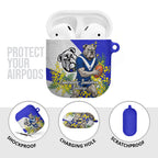 Canterbury Bankstown Bulldogs AirPods Case Golden Wattle Floral Polynesian - Australian Flower - Rugby Mascot
