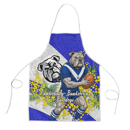 Canterbury Bankstown Bulldogs Apron Golden Wattle Floral Polynesian - Australian Flower - Rugby Mascot