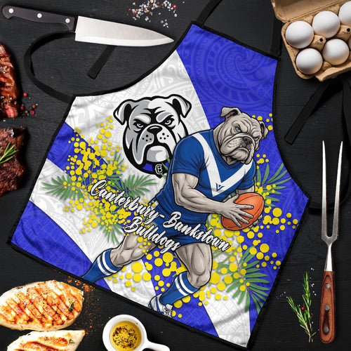 Canterbury Bankstown Bulldogs Apron Golden Wattle Floral Polynesian - Australian Flower - Rugby Mascot