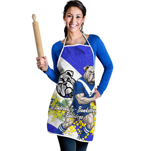 Canterbury Bankstown Bulldogs Apron Golden Wattle Floral Polynesian - Australian Flower - Rugby Mascot