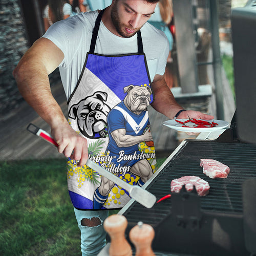 Canterbury Bankstown Bulldogs Apron Golden Wattle Floral Polynesian - Australian Flower - Rugby Mascot