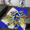 Canterbury Bankstown Bulldogs Area Rug Golden Wattle Floral Polynesian - Australian Flower - Rugby Mascot