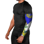 Canterbury Bankstown Bulldogs Arm Sleeves Golden Wattle Floral Polynesian - Australian Flower - Rugby Mascot