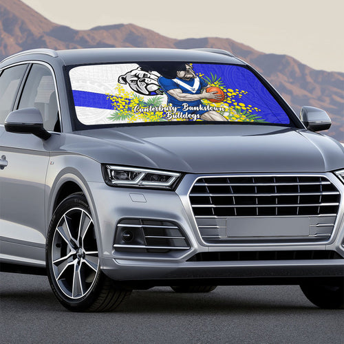 Canterbury Bankstown Bulldogs Auto Sun Shade Golden Wattle Floral Polynesian - Australian Flower - Rugby Mascot