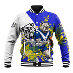 Canterbury Bankstown Bulldogs Baseball Jacket Golden Wattle Floral Polynesian - Australian Flower - Rugby Mascot